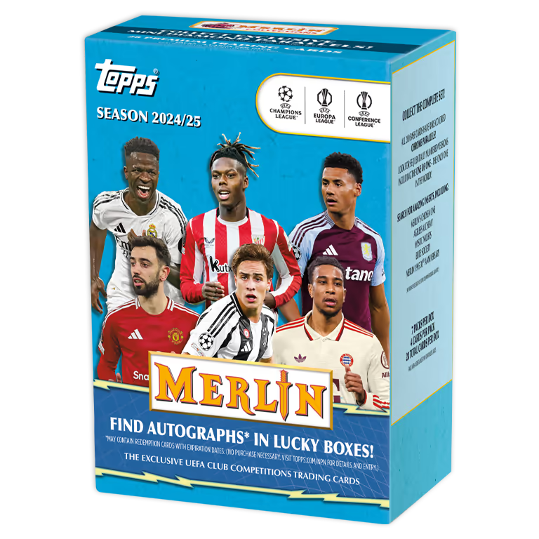 2024-25 TOPPS Merlin UEFA Club Competitions Soccer Cards Blaster Box