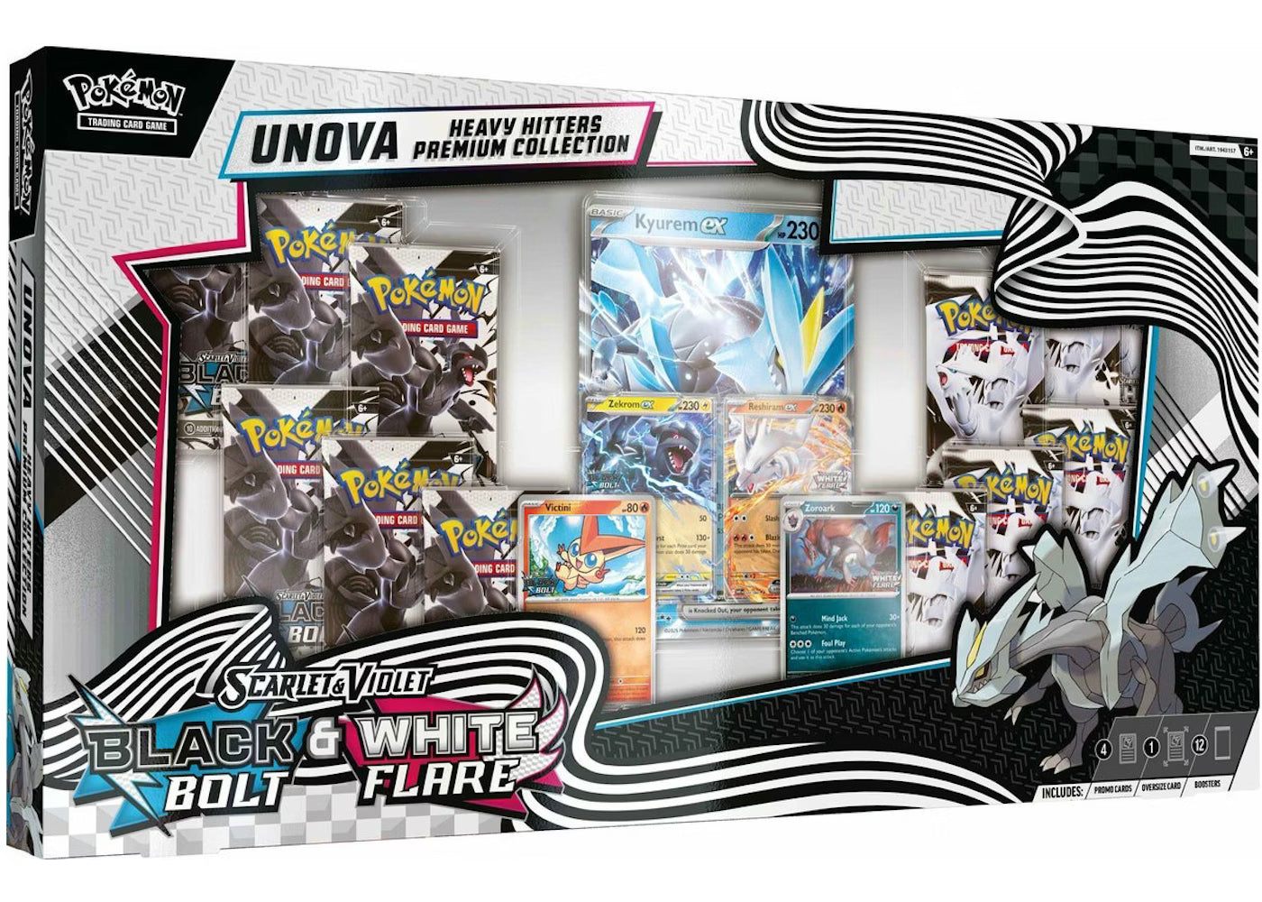 (Costco Exclusive) 2025 Pokémon Scarlet & Violet Black Bolt & White Flare Unova Heavy Hitters Premium Collection