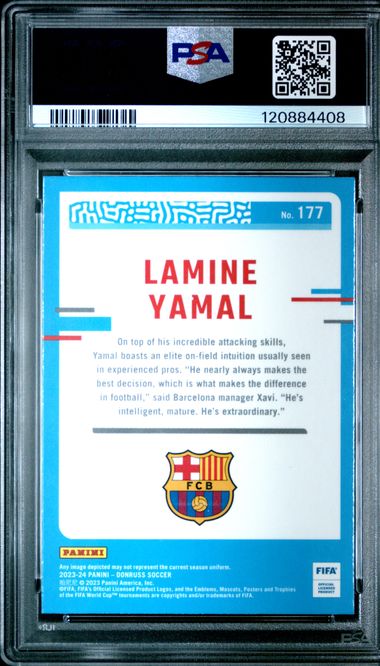 2023-24 PANINI DONRUSS FIFA #177 LAMINE YAMAL OPTIC Psa10